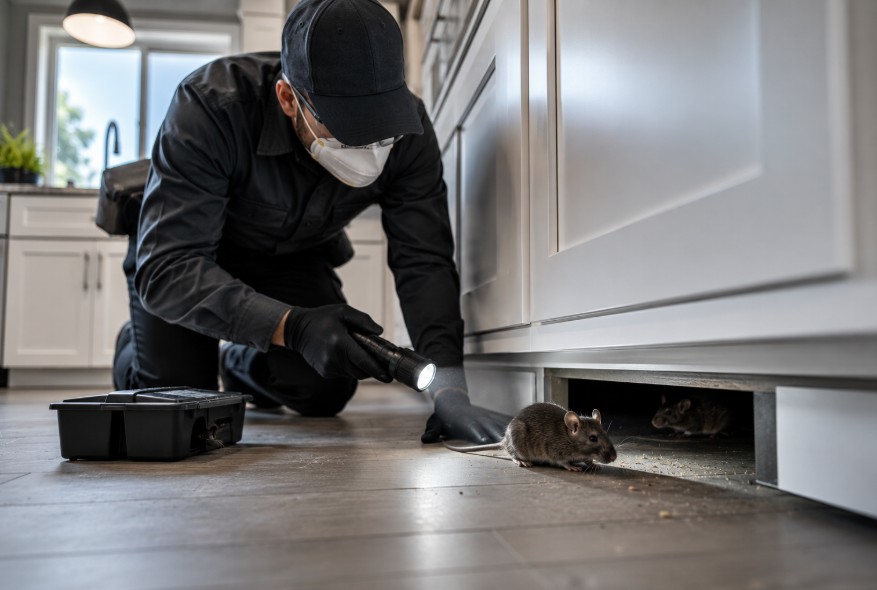 technician removing mice from sacramento home